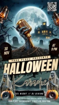 Maximalist Halloween Karaoke Instagram Story template