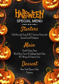 Noir Halloween Menu A4 Template
