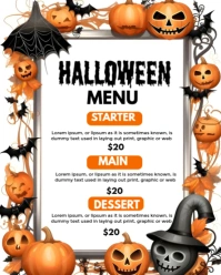 Maximalist Halloween Menu Instagram Portrait template