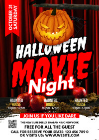 Maximalist Halloween Movie Night A2 template