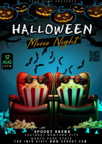 Maximalist Halloween Movie Night A4 template