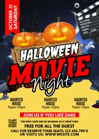 Maximalist Halloween Movie Night A6 template
