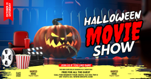 Maximalist Halloween Movie Night  Facebook Shared Image Obraz udostępniany na Facebooku template
