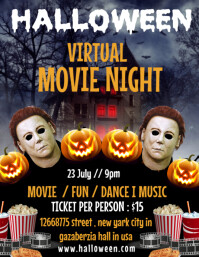 Maximalist Halloween Movie Night Flyer (us Letter) template