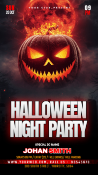 Maximalist Halloween Night Party Facebook Story template