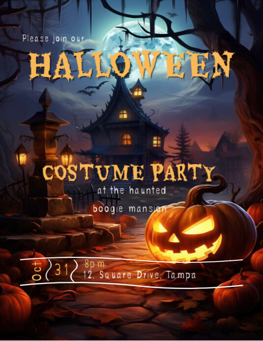Maximalist Halloween Night Party Flyer (us Letter) Template | PosterMyWall