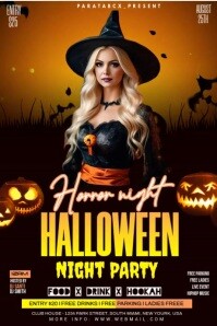 Maximalist Halloween Night Party  Poster template