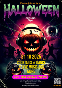 Maximalist Halloween Party  A2 template