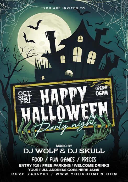 Plantilla de Maximalist Halloween Party A4 | PosterMyWall