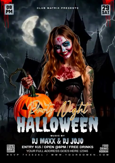 Plantilla de Maximalist Halloween Party A4 | PosterMyWall