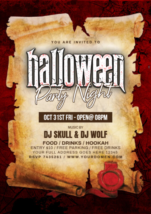 Maximalist Halloween Party A4 Template | PosterMyWall
