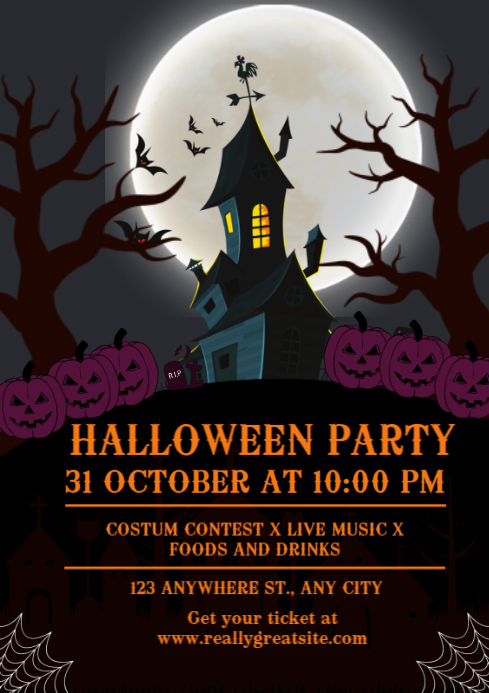Plantilla de Maximalist Halloween Party A4 | PosterMyWall