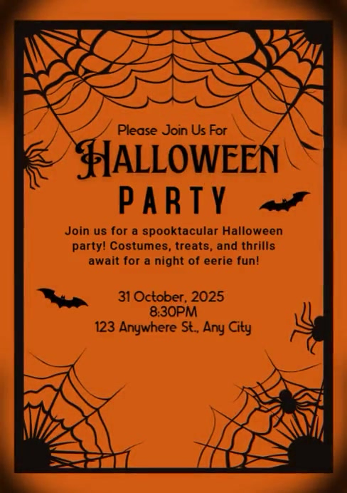 Red Halloween Party A4 Template | PosterMyWall