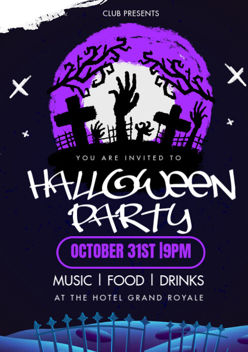 Maximalist Halloween Party Flyer A4 Template | PosterMyWall