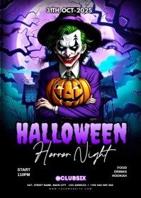 Maximalist Halloween Party Flyer A6 template