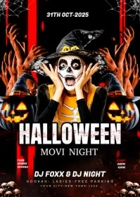 Maximalist Halloween Party Flyer A6 template