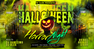 Maximalist Halloween Party Flyer Template Facebook Shared Image Obraz udostępniany na Facebooku