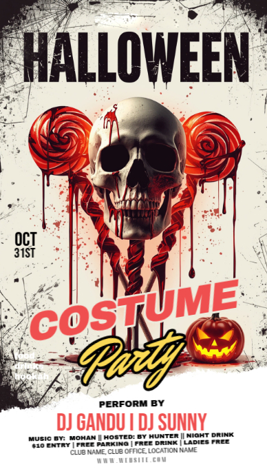 Maximalist Halloween Party Instagram Story Template | PosterMyWall