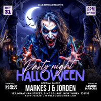 Maximalist Halloween Party Night  Square (1:1) template