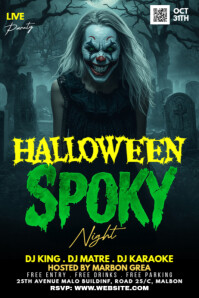 Maximalist Halloween Party Poster template