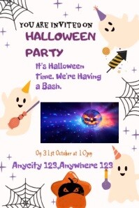 Maximalist Halloween Party Poster Template  Poster