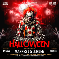 Black Halloween Party สี่เหลี่ยมจัตุรัส Template