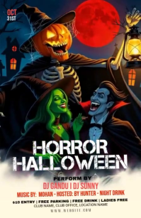 Maximalist Halloween Party Tabloid template