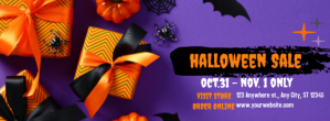 Viola Maximalist Halloween Sale Facebook Cover Photo Zdjęcie w tle na Facebooka Template