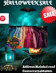 Maximalist Halloween Sale Flyer Template  Flyer (us Letter) 传单(美国信函)
