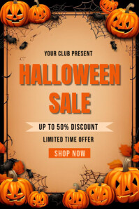 Maximalist Halloween Sale Poster template