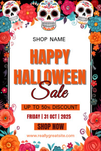 Maximalist Halloween Sale Poster template