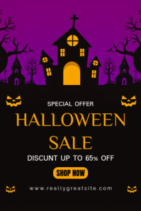Maximalist Halloween Sale Poster template