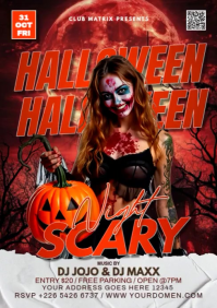 Maximalist Halloween Scary Night  A4 template