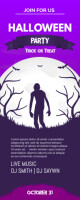Lilla Halloween Party Roll Up Banner 2' × 5' Template