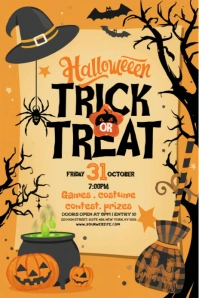 Maximalist Halloween Trick Or Treat Design Template Pinterest Graphic