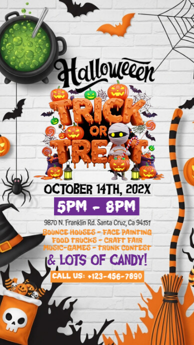 Maximalist Halloween Trick Or Treat Instagram Story Template | PosterMyWall
