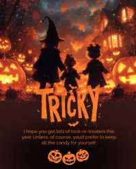 Maximalist Halloween Trick Or Treat Instagram Portrait template