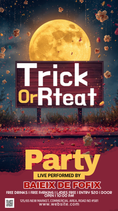 Plantilla de Maximalist Halloween Trick Or Treat Party Instagram Story ...