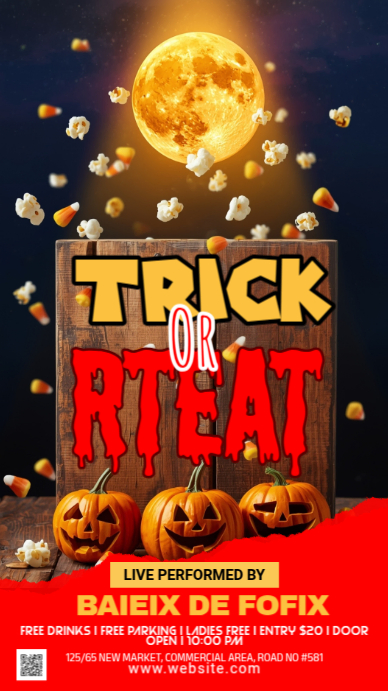 Copy of Maximalist Halloween Trick Or Treat Party Instagram Story ...