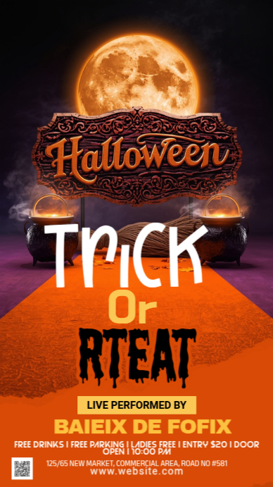 Copy of Maximalist Halloween Trick Or Treat Party Instagram Story ...
