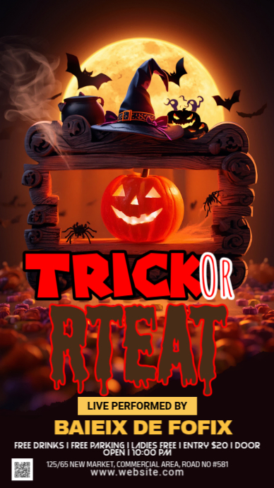 Copy of Maximalist Halloween Trick Or Treat Party Instagram Story ...