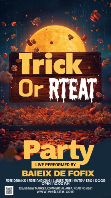 Copy of Maximalist Halloween Trick Or Treat Party Instagram Story ...