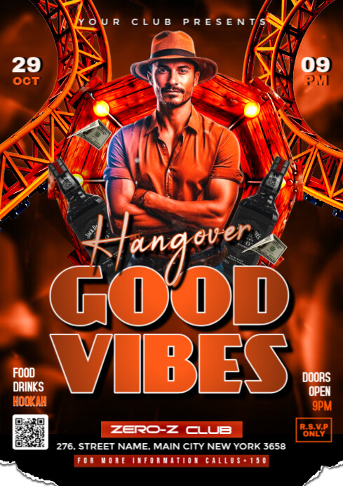 Maximalist Hangover Good Vibes  A4 template