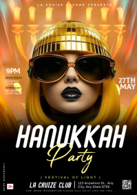 Maximalist Hanukkah Party A4 template