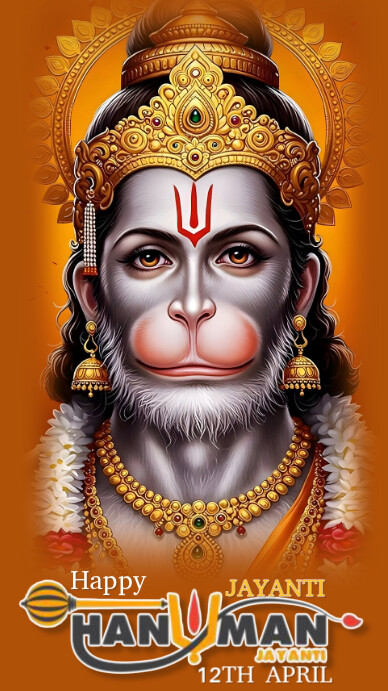 Maximalist Hanuman Jayanti Instagram Story template