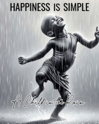 Grijs Happiness in the Rain Instagram Portrait Template