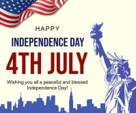 Maximalist Happy 4th July Independence Day  Medium Rectangle template