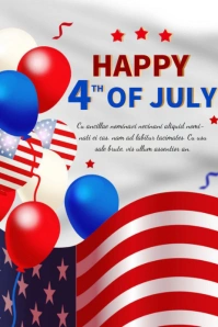 Maximalist Happy 4th Of July Pinterest Graphic template