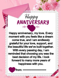 Maximalist Happy Anniversary Flyer Flyer (us Letter) Volante (Carta US) template