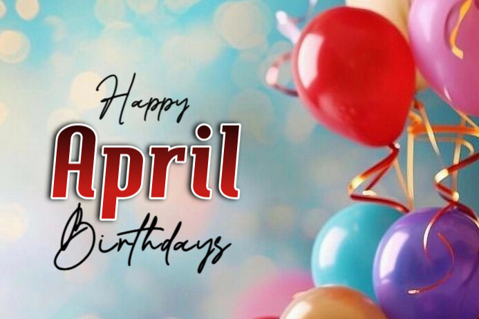 Maximalist Happy April Birthdays Banner 4' × 6' Template | PosterMyWall